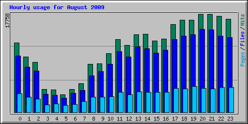 Hourly usage for August 2009